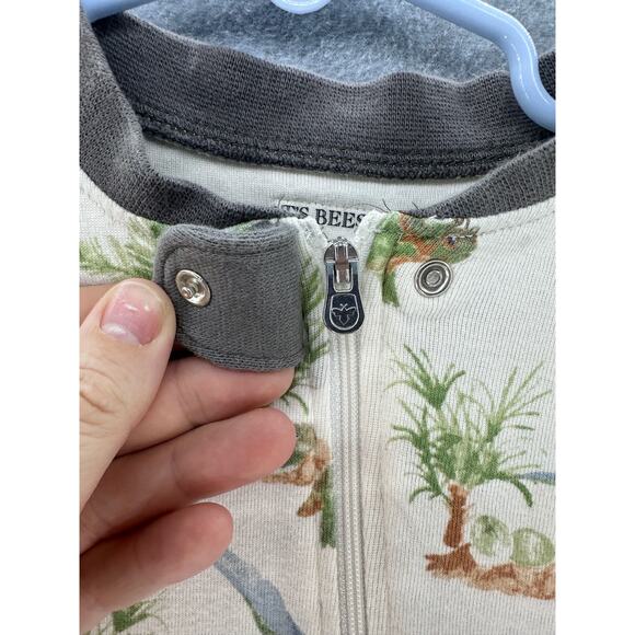 Burt's Bees 18 Month Baby One Piece Zip Up Dinosaurs Organic Cotton - Picture 5 of 7